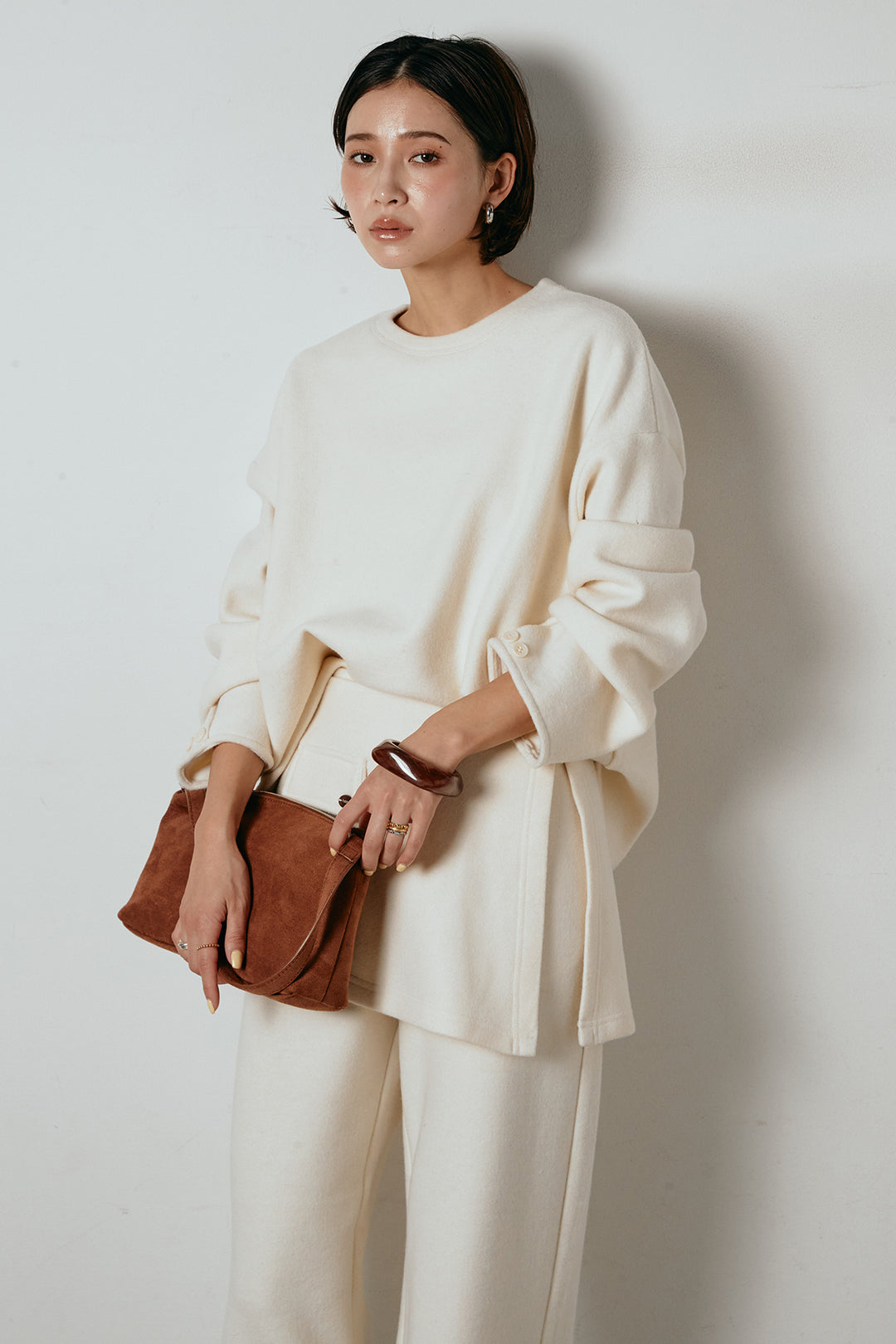 [SET]チェックマフラー付きニットSETUP