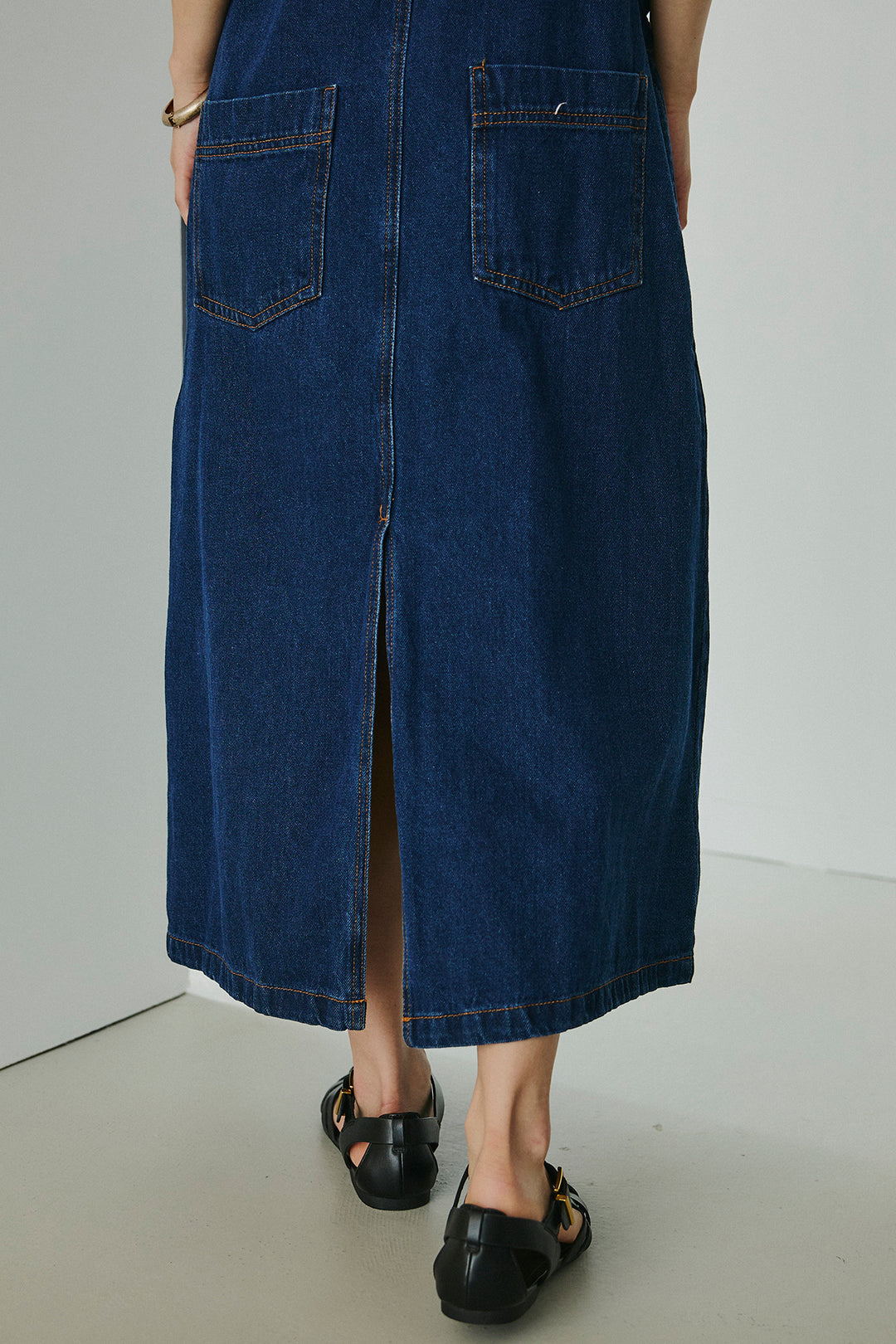 [SET]シアージャガードハーフスリーブテーラードジャケット+配色ショルダーデニムサロペットスカート(2set)