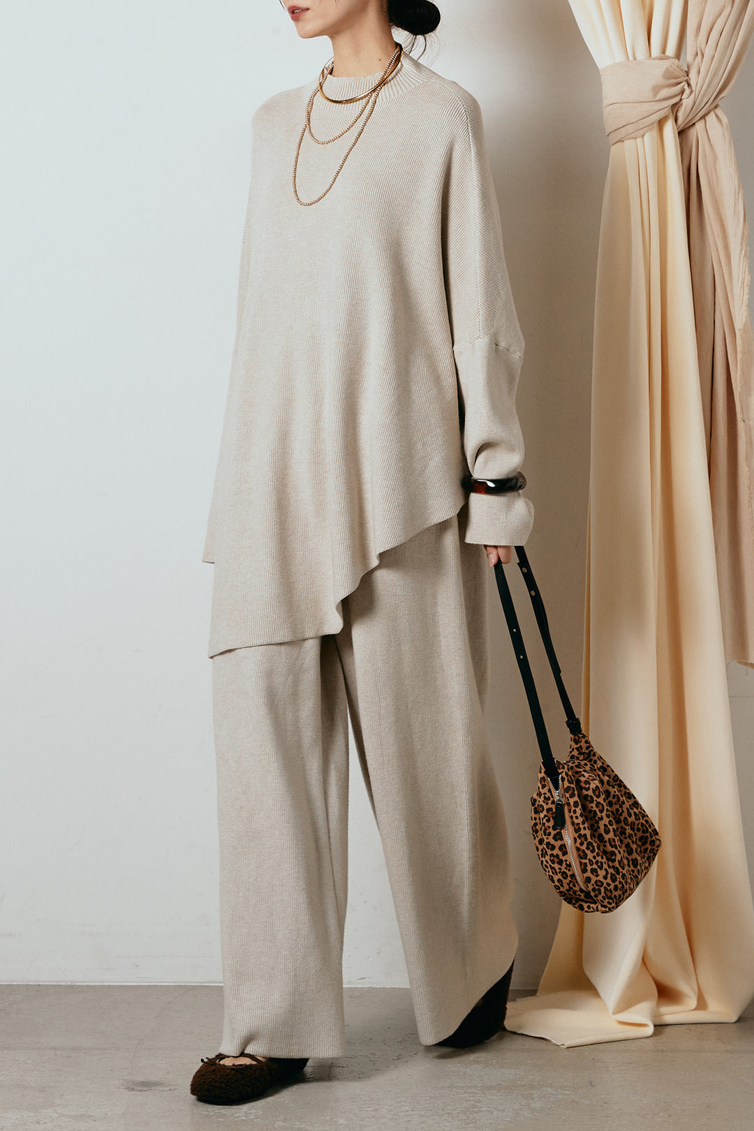 [SET]ポンチョシルエットニットSETUP