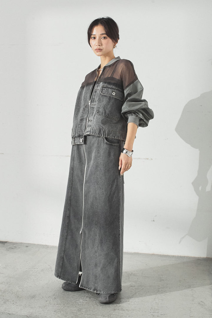 デニムコンビネーションブルゾン