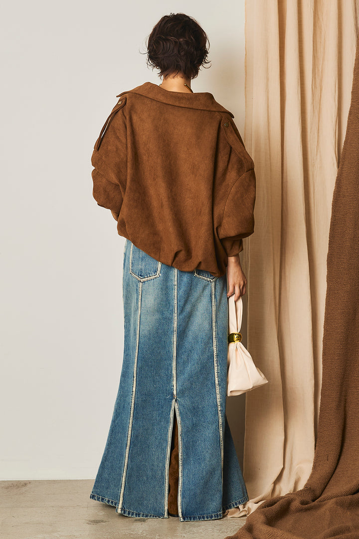 【即納】バルーンシルエットフェイクスエードブルゾン