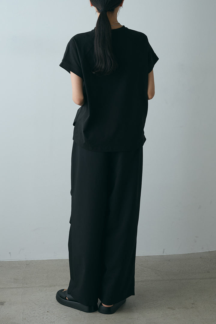 [SET]フォトプリントラグランTシャツ+ランダムタック入りワイドパンツ(2set)