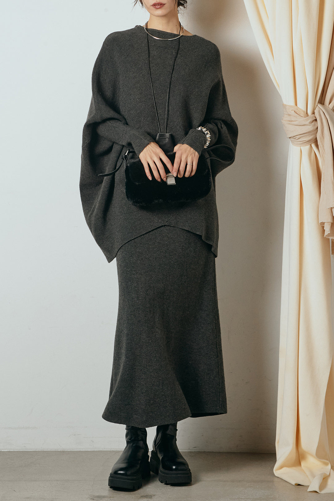 [SET]ドルマンニットスカートSETUP