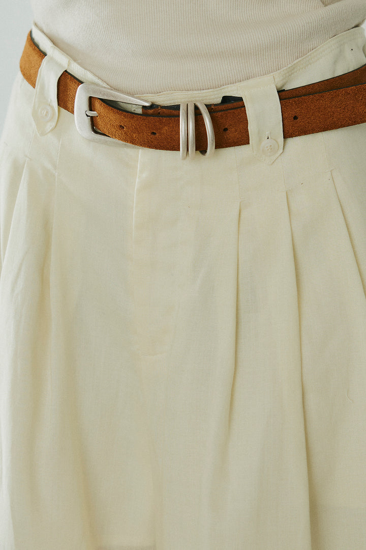 [SET]鍵編みフラワーレースカーディガン+タック入りワイドパンツ(2set)