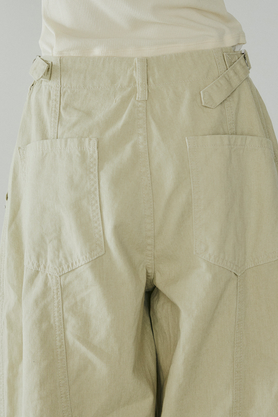 [SET]ボーダーニットポロシャツ+サイドベルトカーブワイドパンツ(2set)