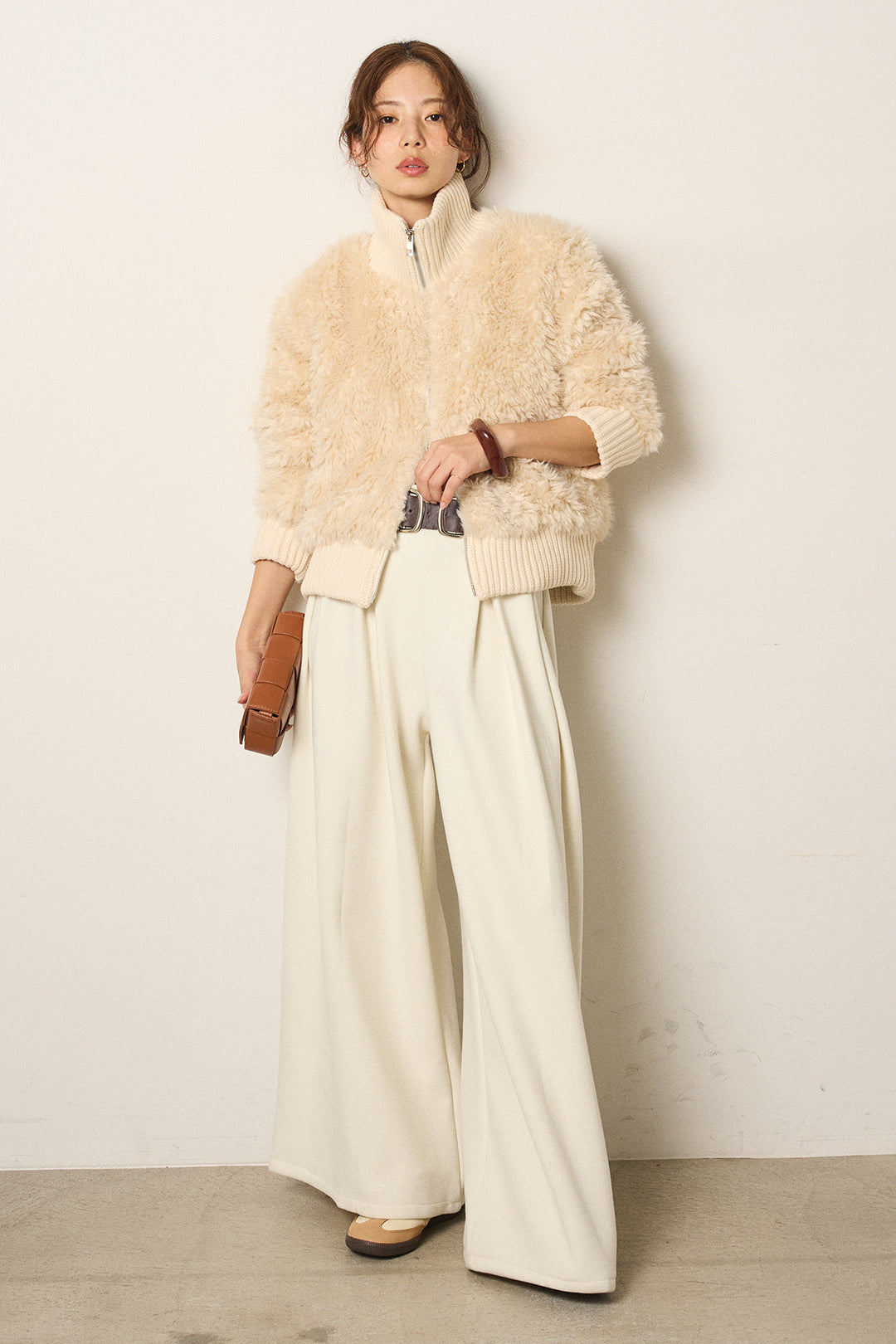 ハイネックボアブルゾン