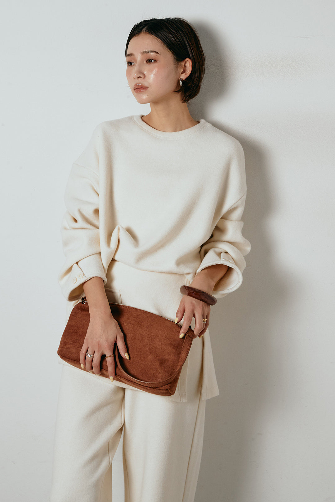 [SET]チェックマフラー付きニットSETUP