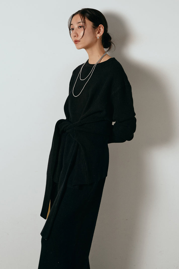 [SET]ウエスト巻きワッフルニットSETUP