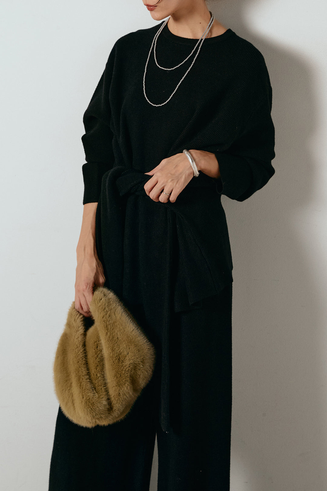 [SET]ウエスト巻きワッフルニットSETUP