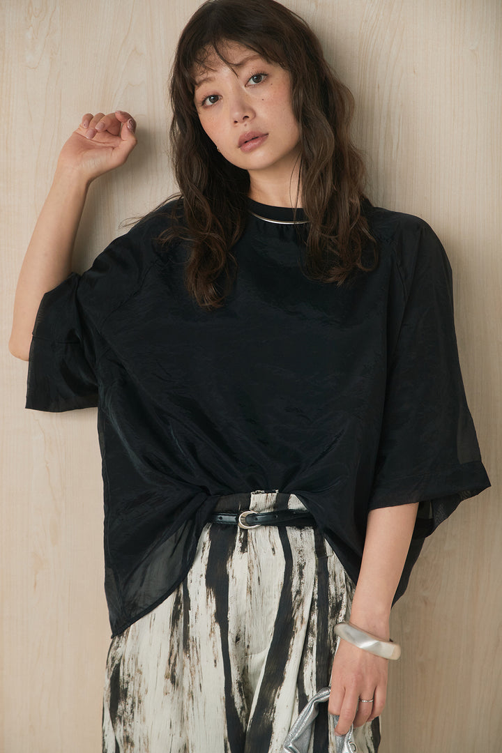 【着回しセット】[SET]オーガンジー重ねBIGTシャツ+細ベルト付きタイダイカラーパンツ+細ベルト付きタイダイカラーパンツ(3set)