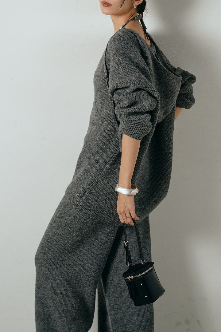 [SET]ホルターネックケーブルニットSETUP