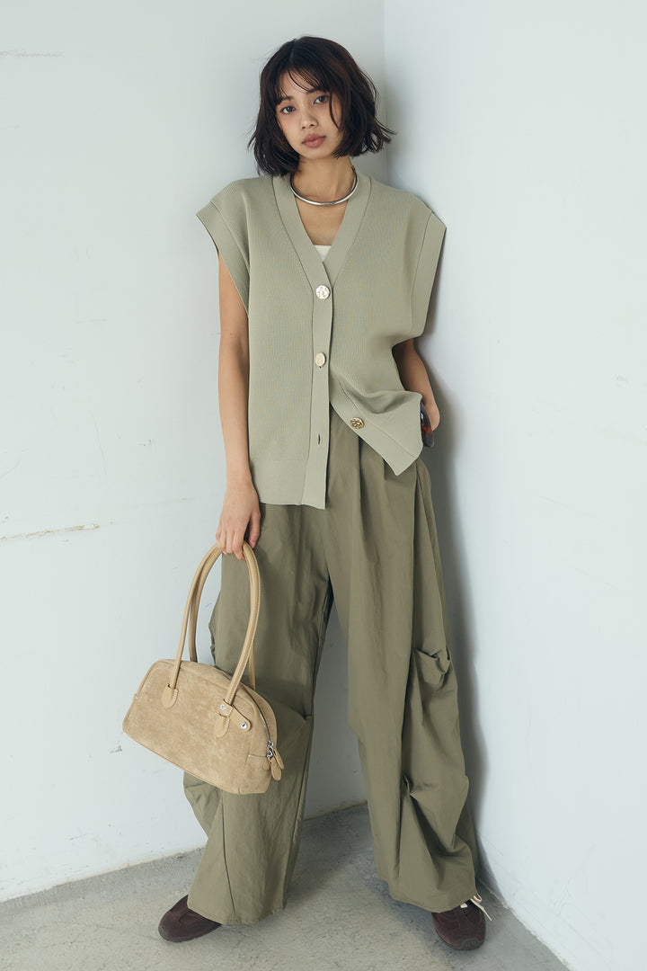 [SET]ポリウーリーメタルボタンベスト+ドライタフタタックバレルパンツ(2set)