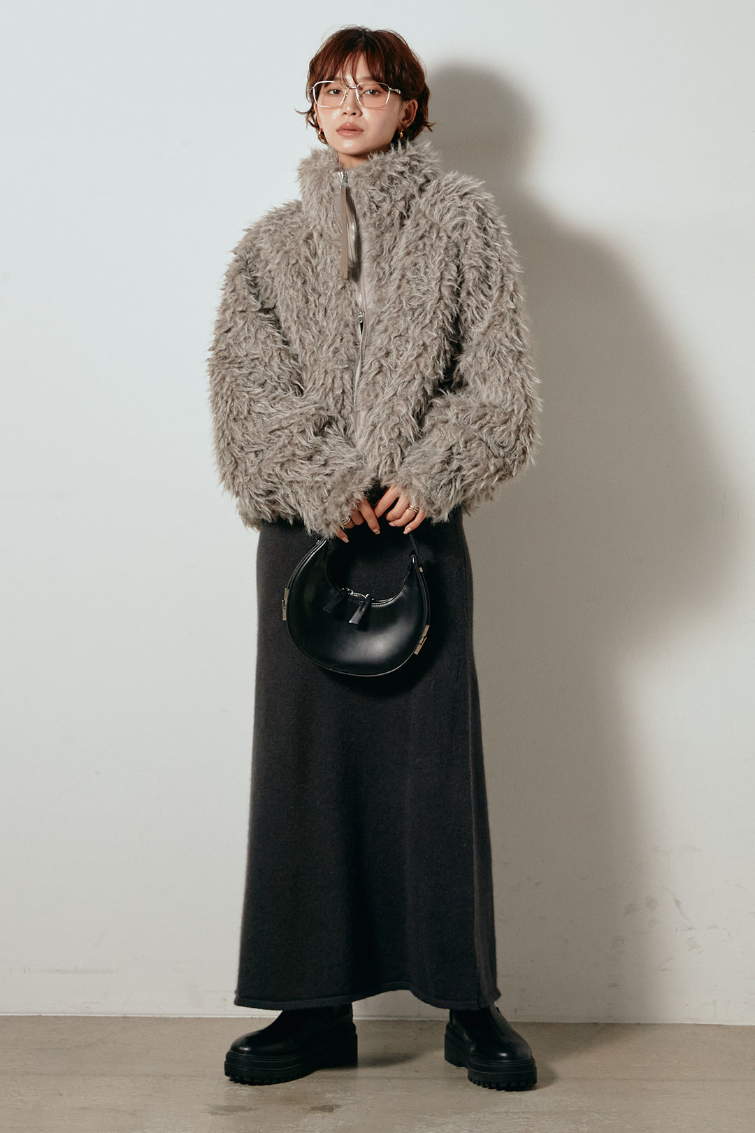 ミックスシープファースタンドブルゾン