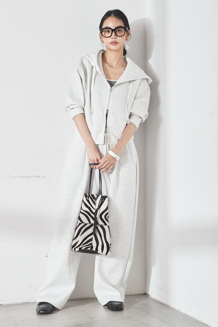 [SET]スウェットドルマンジップフードパーカー+スウェットコクーンイージーパンツ(2set)