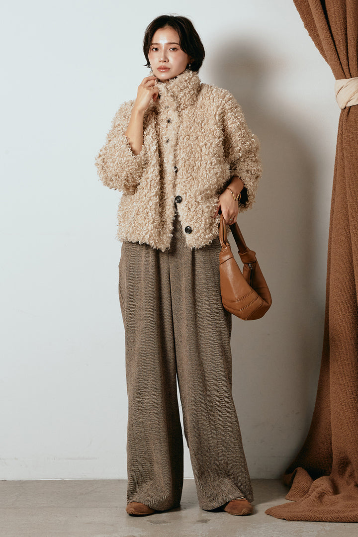 [SET]プードルファーミドルジャケット+クラシックヘリンボーンサロペット(2set)