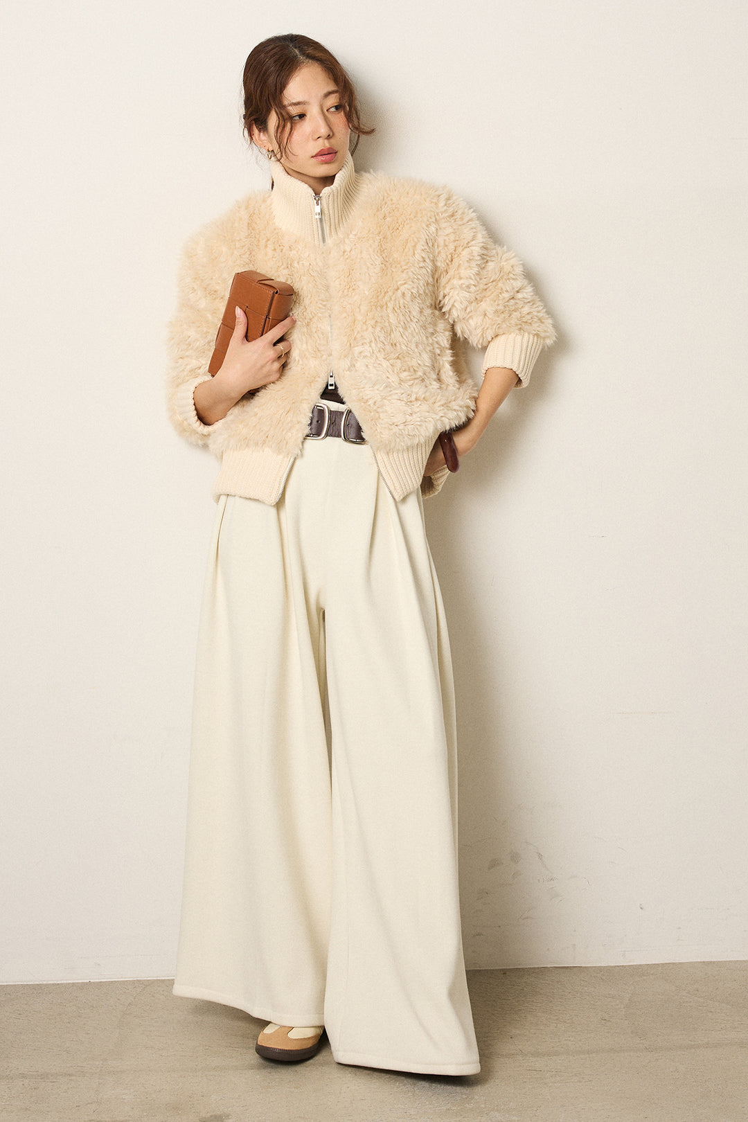 ハイネックボアブルゾン