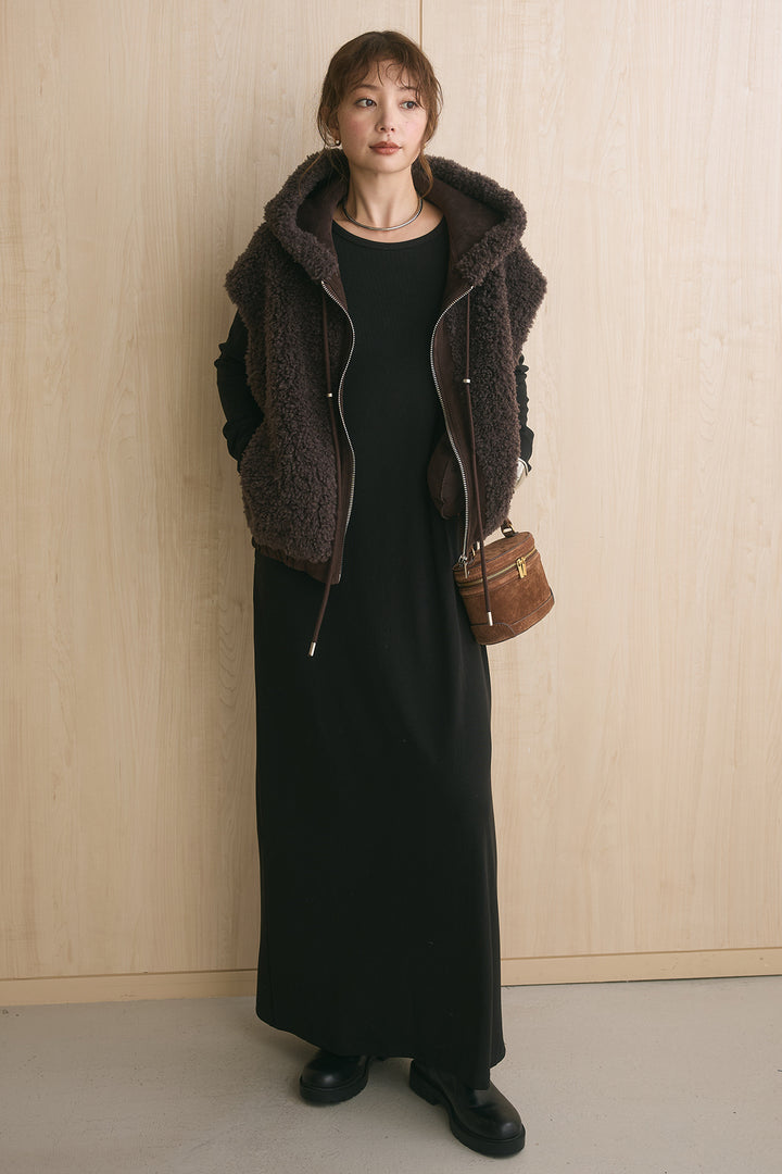 【着回しセット】[SET]フーディー付きジップボアベスト+フーディー付きジップボアベスト(2set)