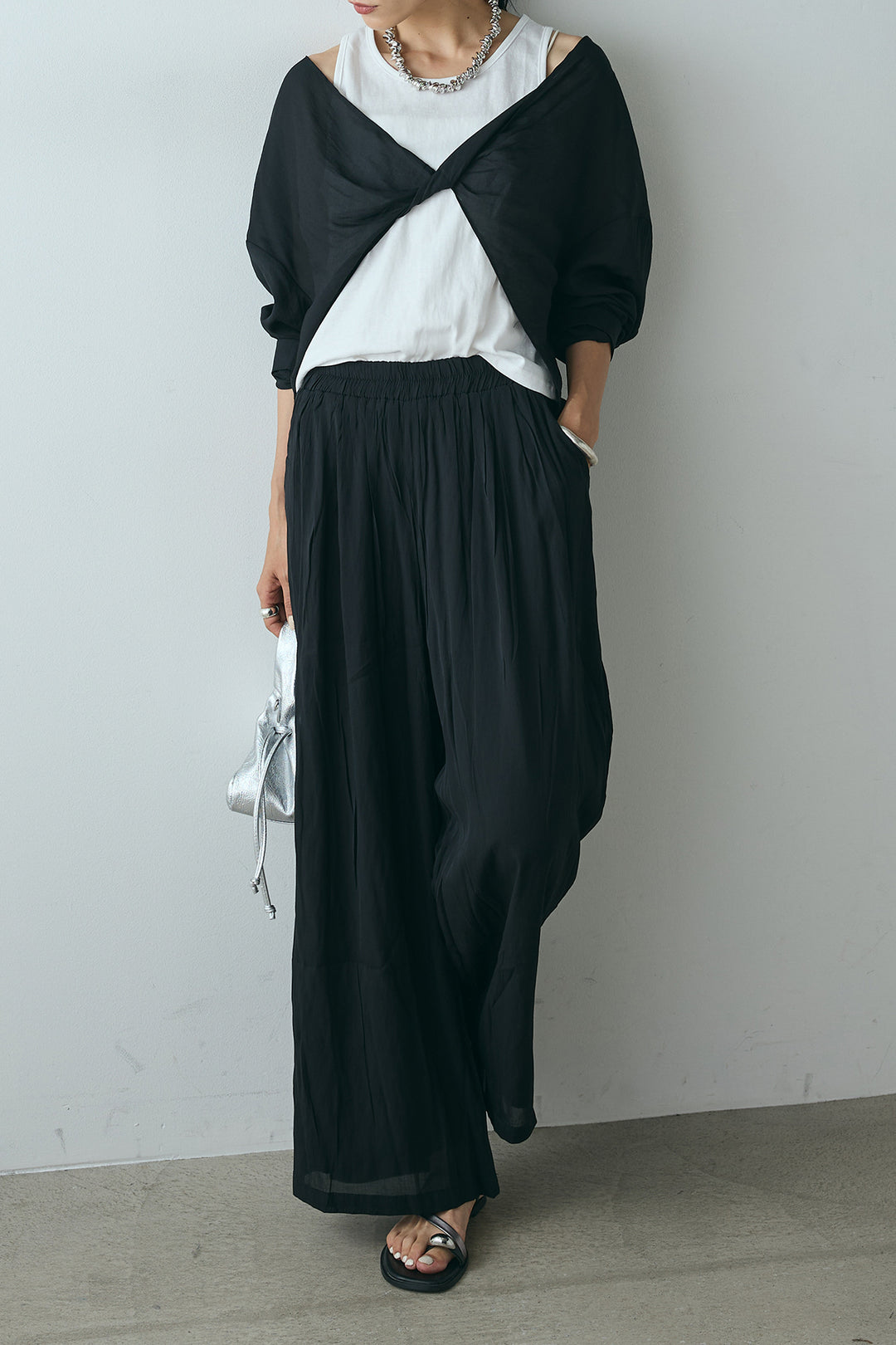 [SET]レイヤードシアーねじりブラウスSETUP