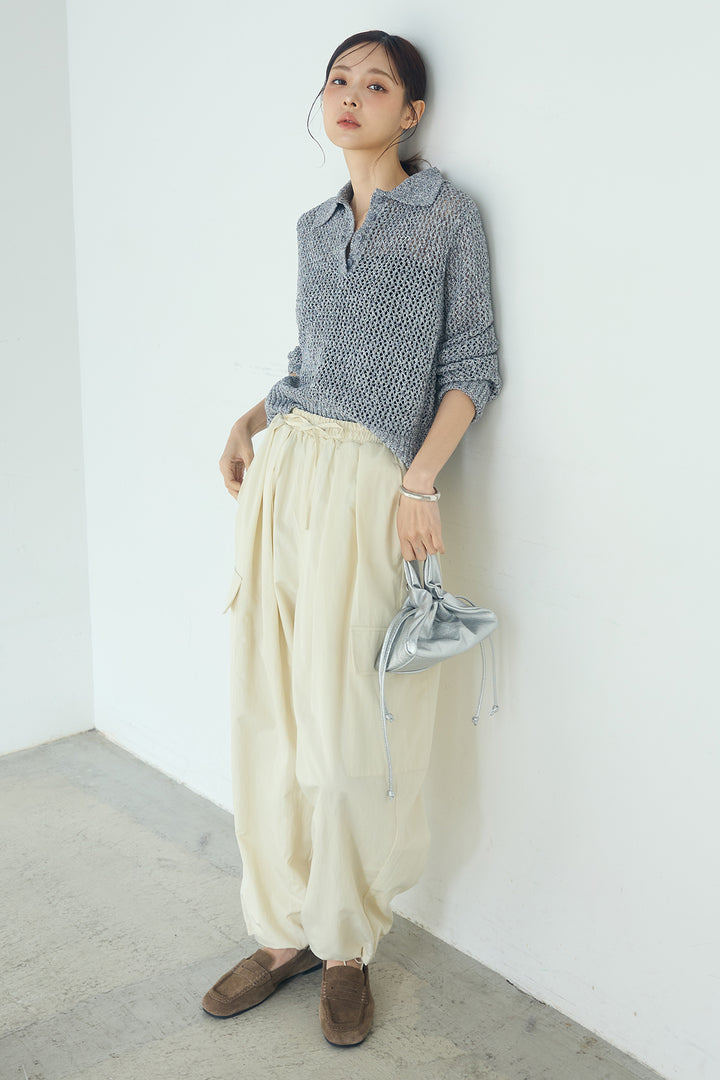 [SET]ミックスメッシュポロニット+撥水ジョガーパンツ(2set)