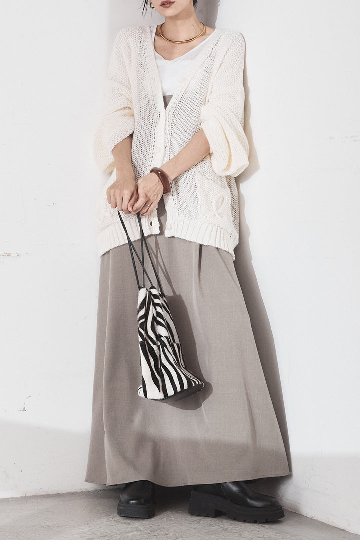 [SET]コード刺繍リラックスニットカーディガン+フレアリラックスキャミワンピース(2set)