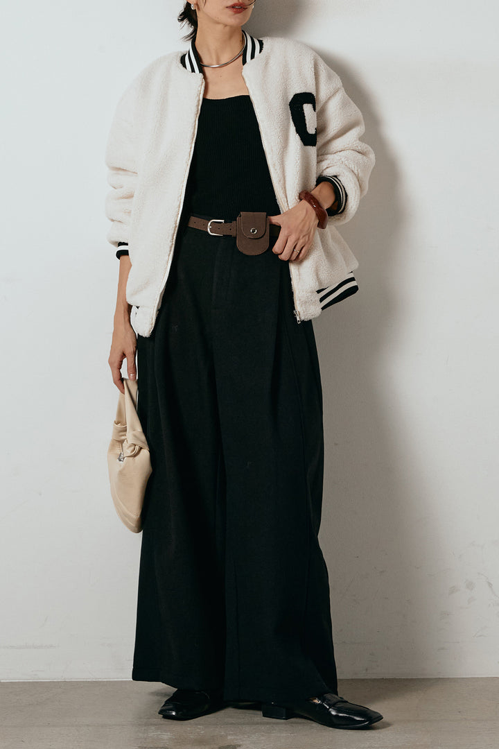 [SET]ロゴスタジャンボアブルゾン+ポーチベルト付きカーブパンツ(2set)