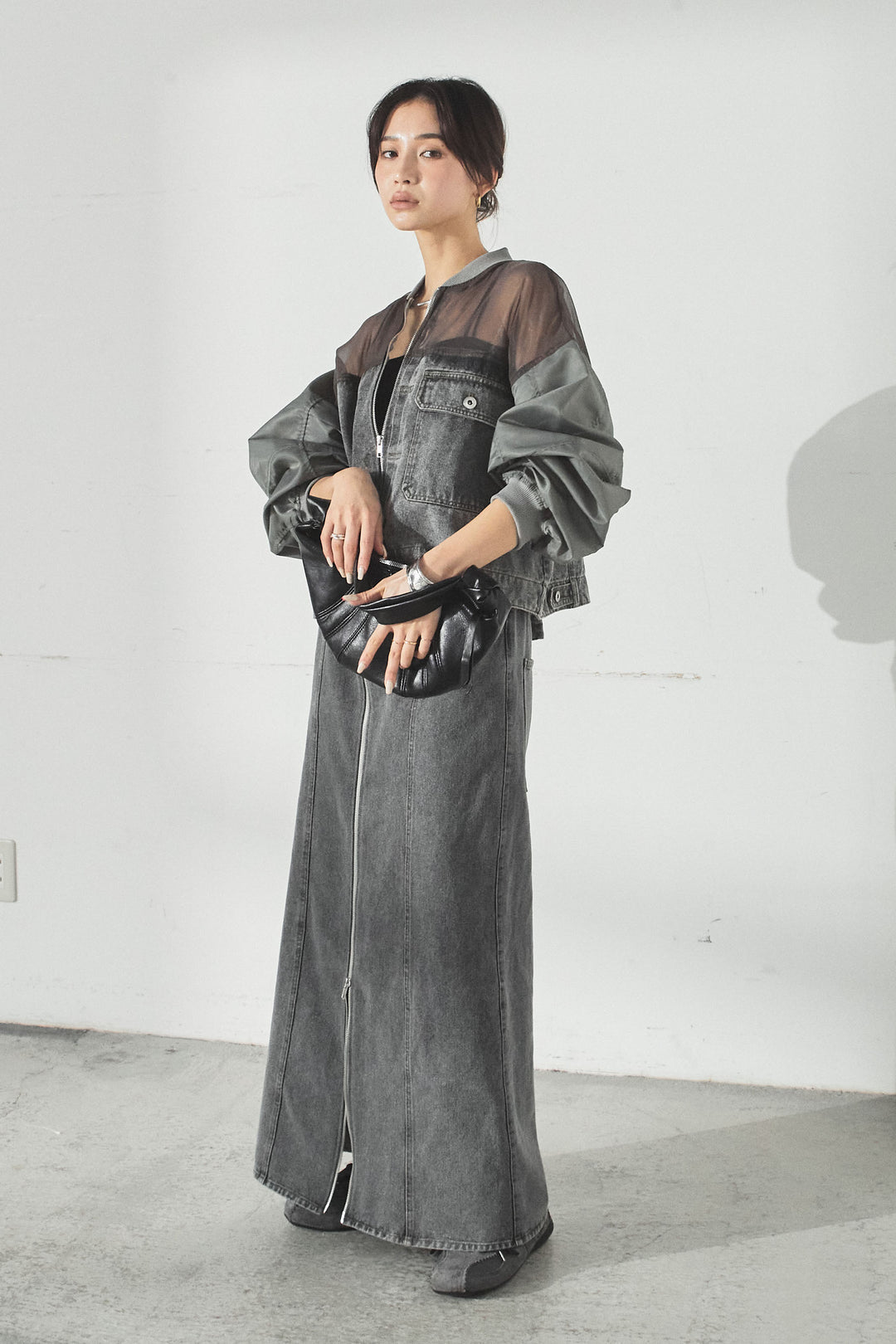 デニムコンビネーションブルゾン