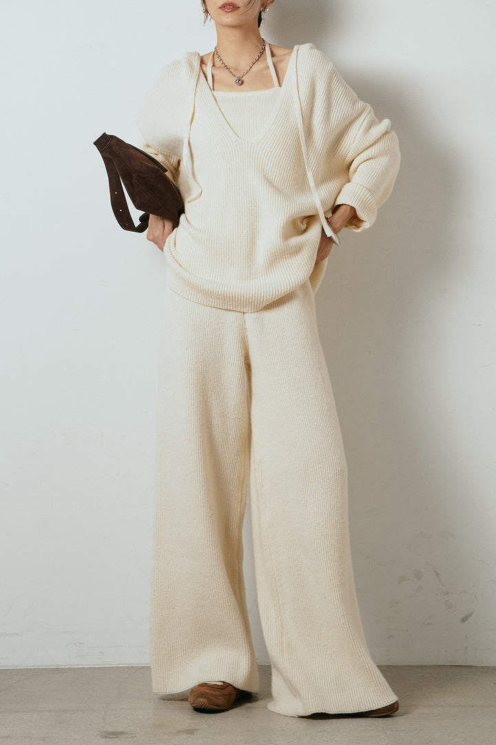 [SET]ホルターネックケーブルニットSETUP