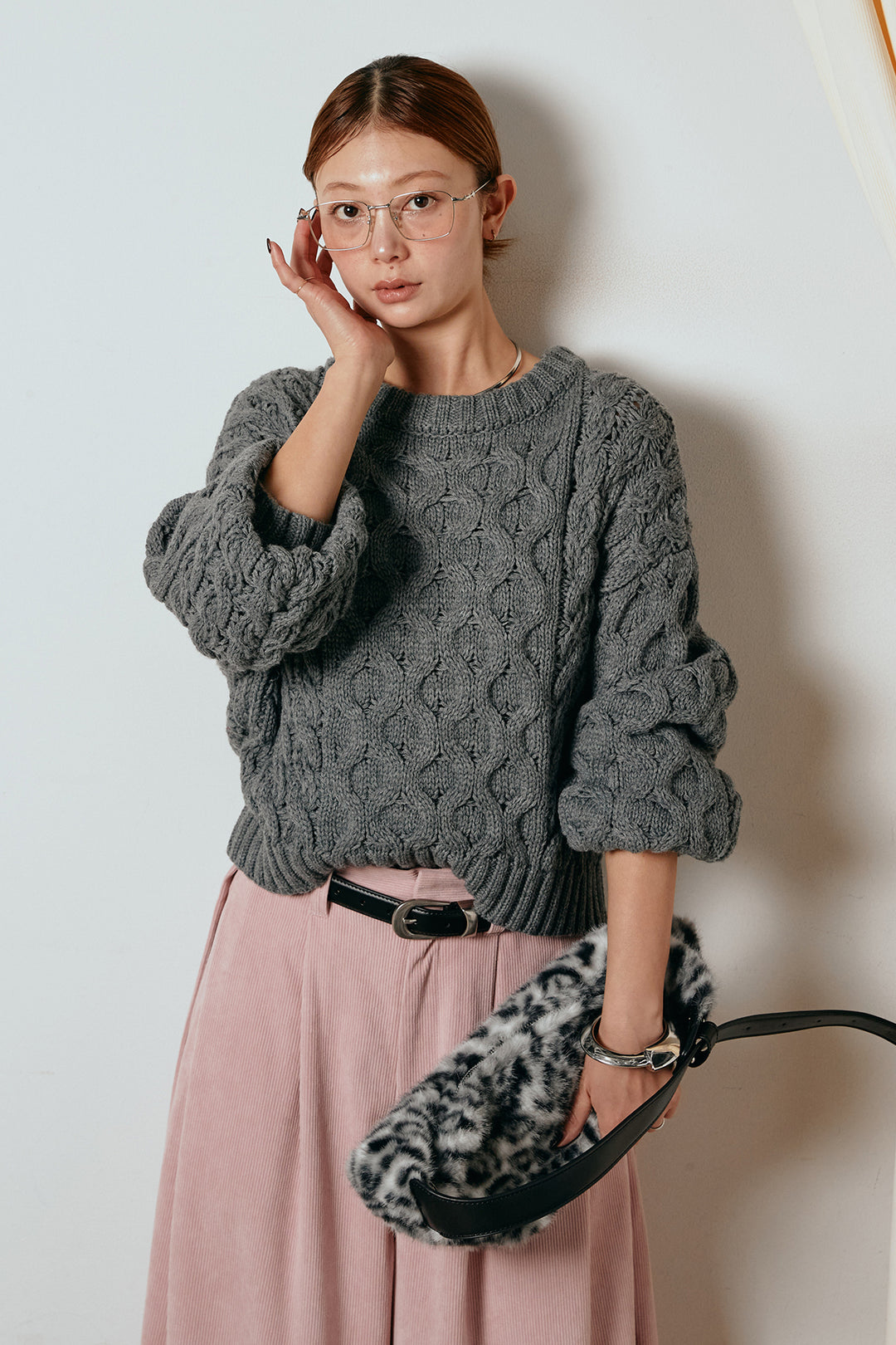 [SET]バルキーケーブルプルオーバー+コーデュロイサイドタックコクーンパンツ(2set)