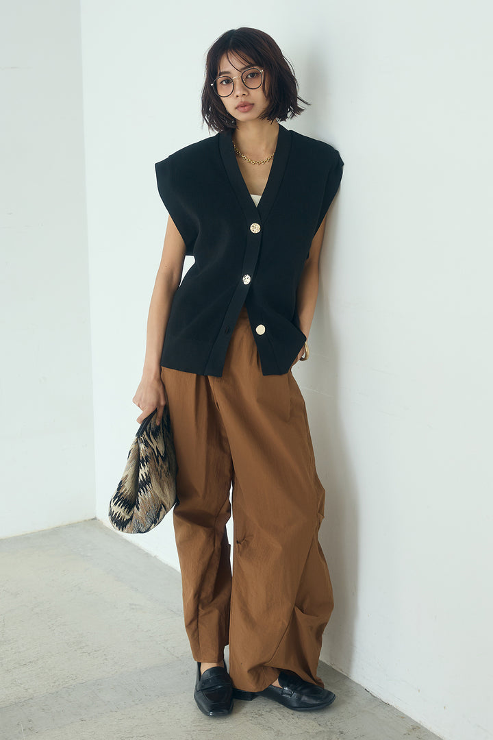 [SET]ポリウーリーメタルボタンベスト+ドライタフタタックバレルパンツ(2set)