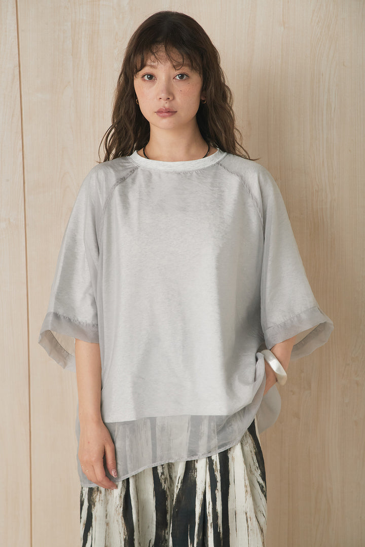 【着回しセット】[SET]オーガンジー重ねBIGTシャツ+オーガンジー重ねBIGTシャツ(2set)