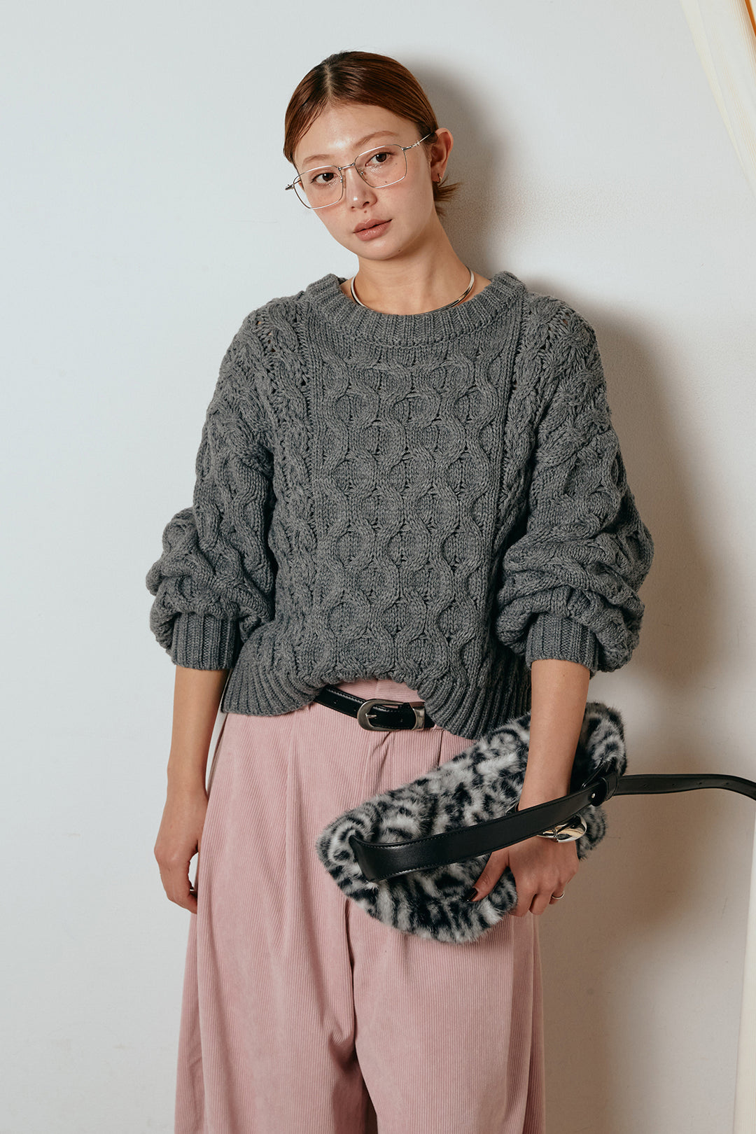 [SET]バルキーケーブルプルオーバー+コーデュロイサイドタックコクーンパンツ(2set)