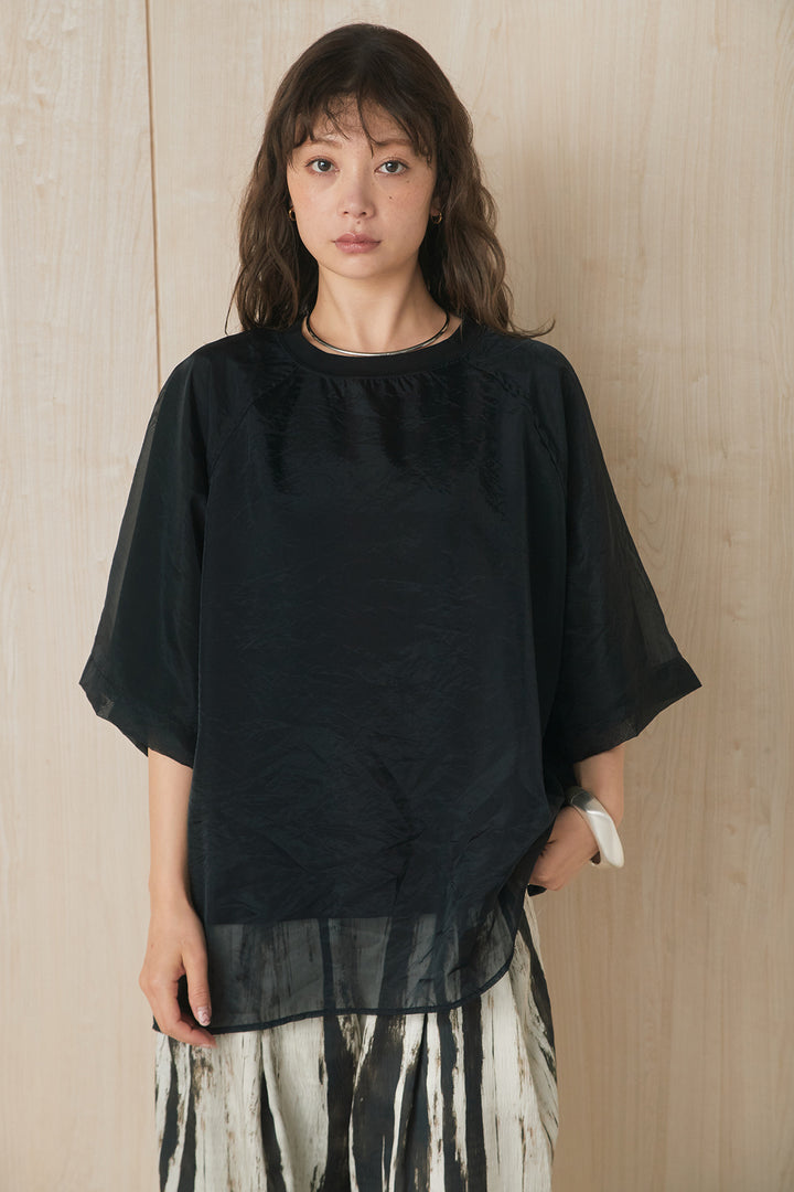 【着回しセット】[SET]オーガンジー重ねBIGTシャツ+オーガンジー重ねBIGTシャツ(2set)