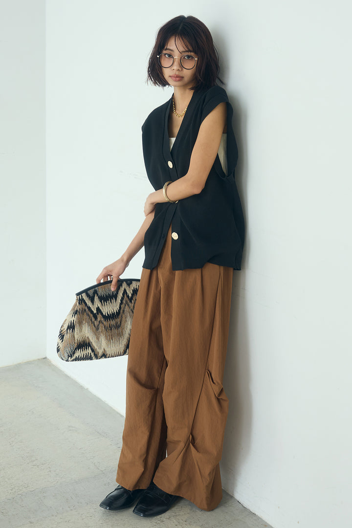 [SET]ポリウーリーメタルボタンベスト+ドライタフタタックバレルパンツ(2set)