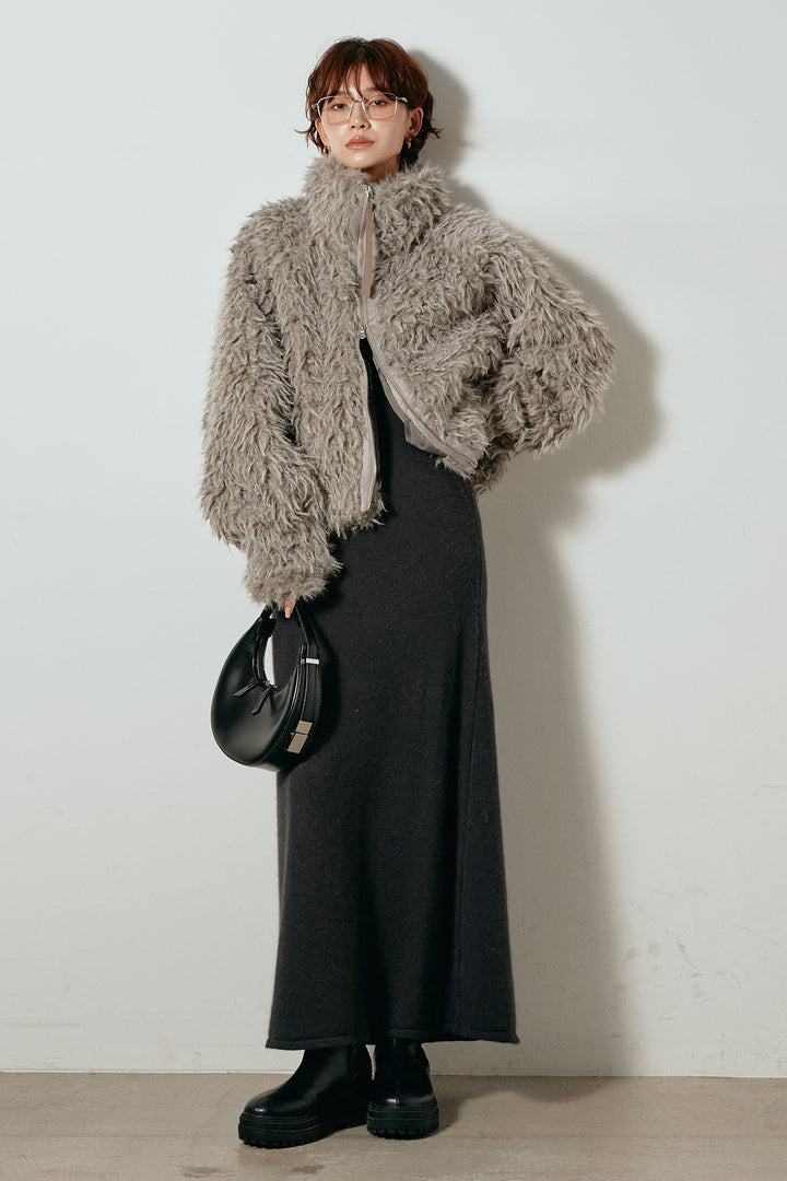 ミックスシープファースタンドブルゾン