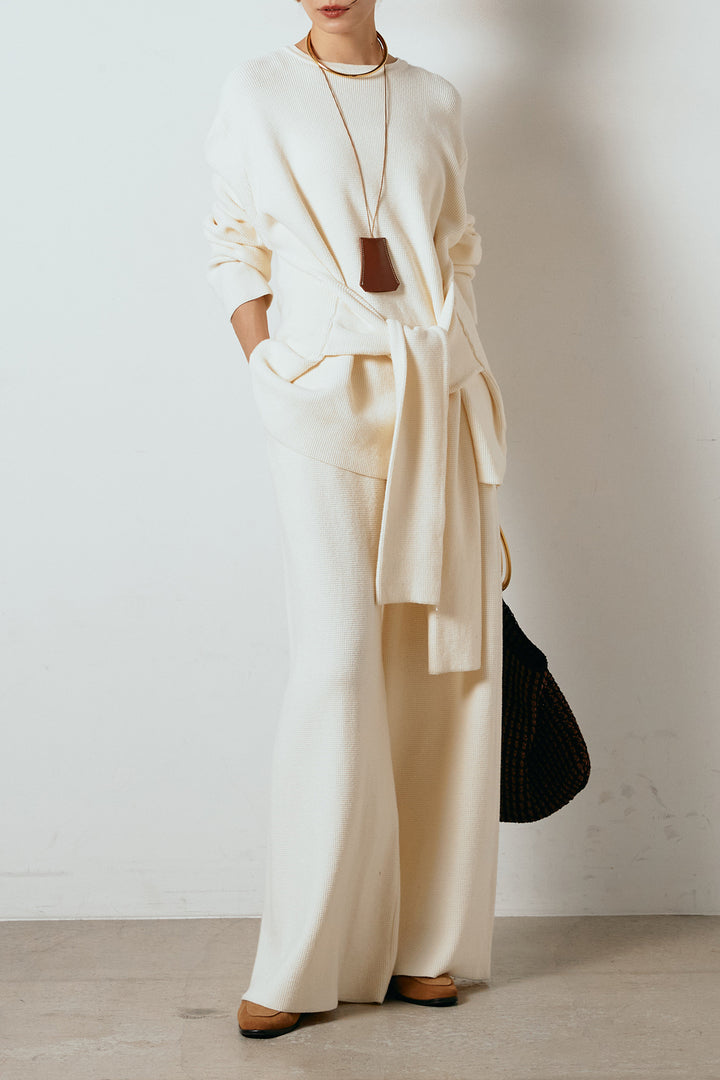 [SET]ウエスト巻きワッフルニットSETUP