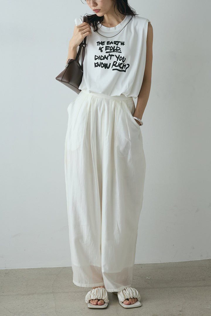 [SET]シルバーネックレス付きロゴTシャツ+カーブシアーパンツ(2set)