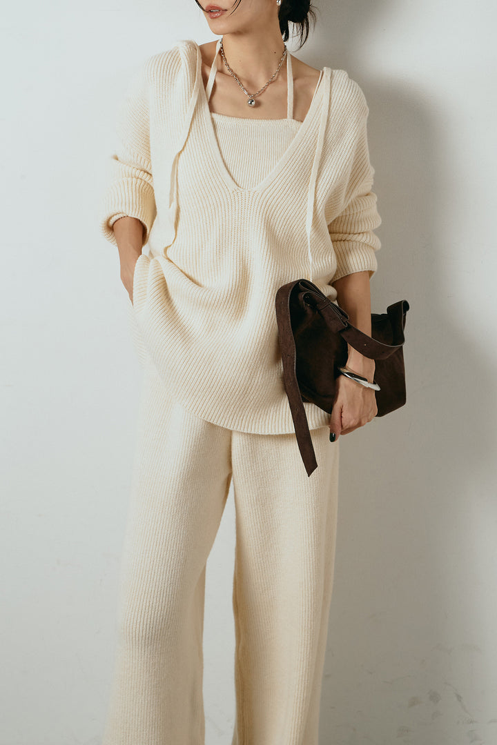 [SET]ホルターネックケーブルニットSETUP