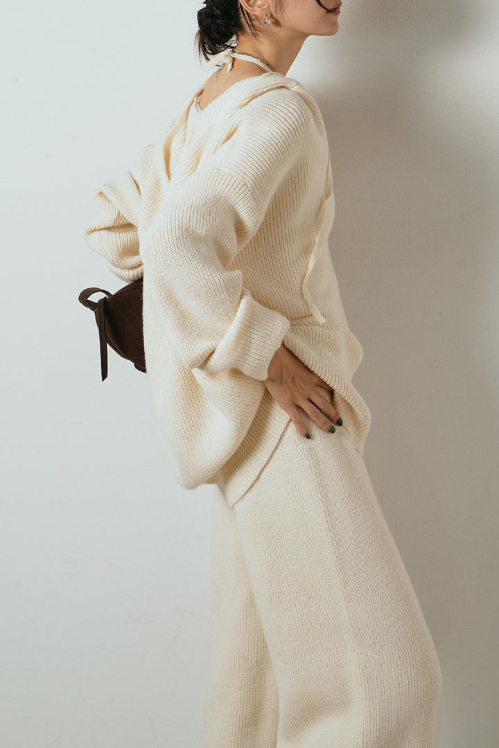 [SET]ホルターネックケーブルニットSETUP