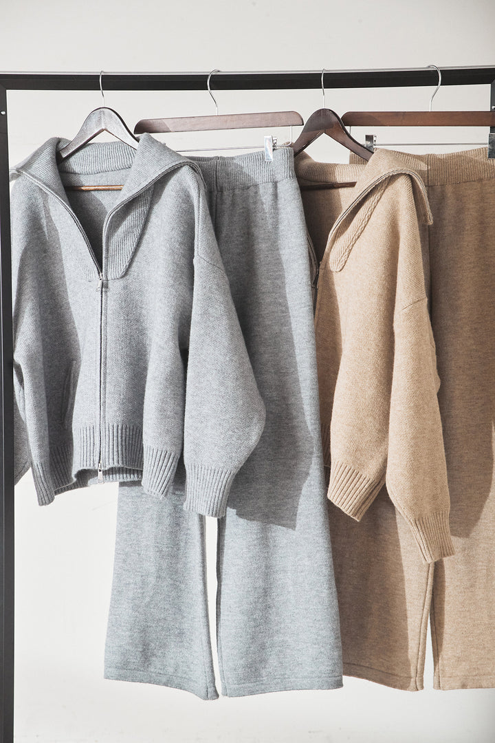 【着回しセット】[SET]ビッグカラーダブルジップニットSETUP+ビッグカラーダブルジップニットSETUP(2set)