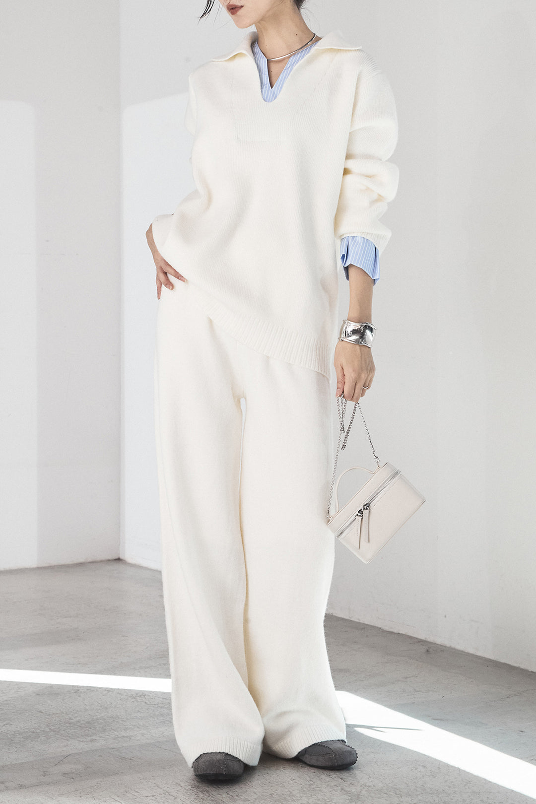 【着回しセット】[SET]ストライプドッキングニットポロSETUP+ストライプドッキングニットポロSETUP(2set)