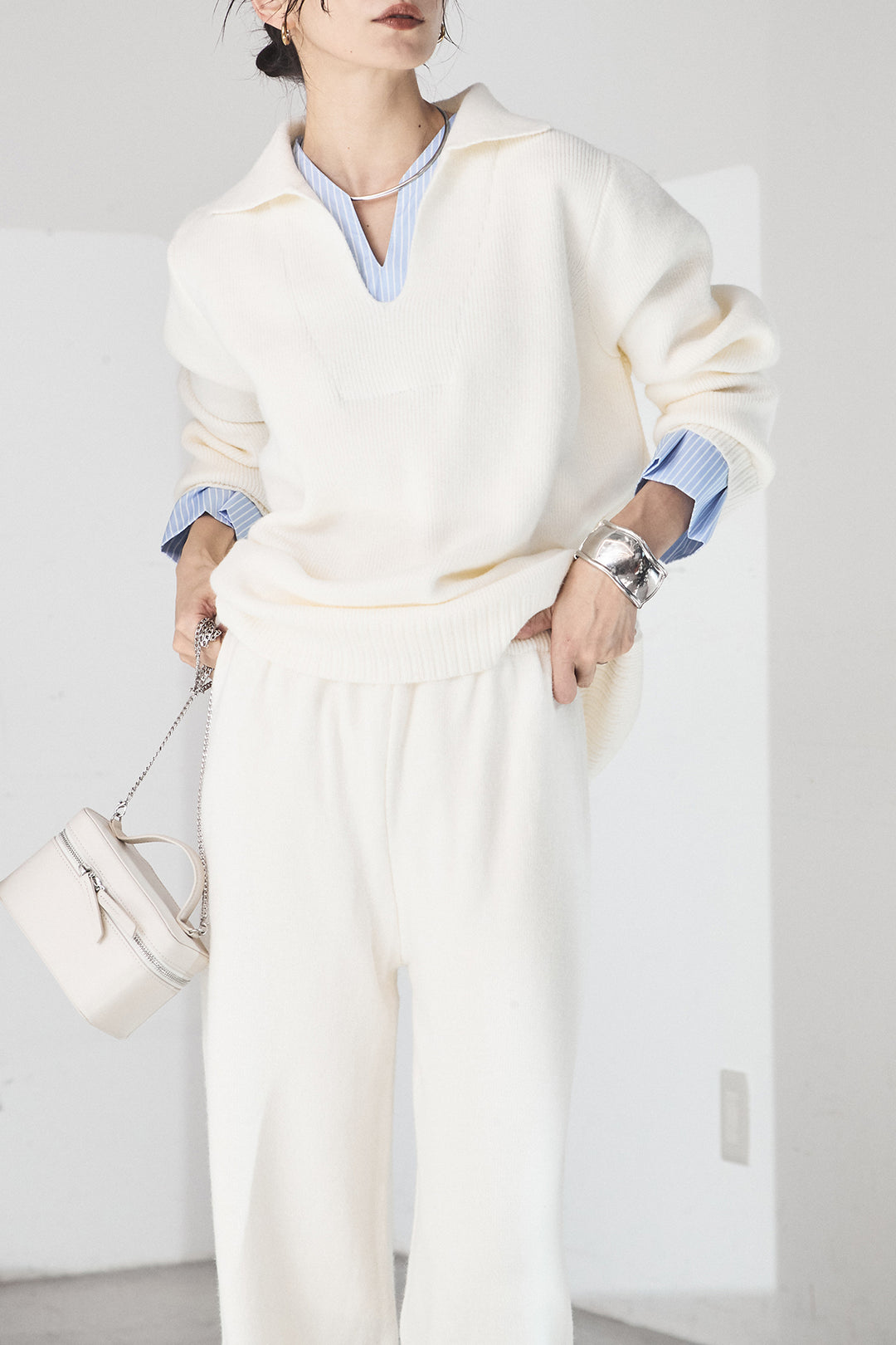 【着回しセット】[SET]ストライプドッキングニットポロSETUP+ストライプドッキングニットポロSETUP(2set)