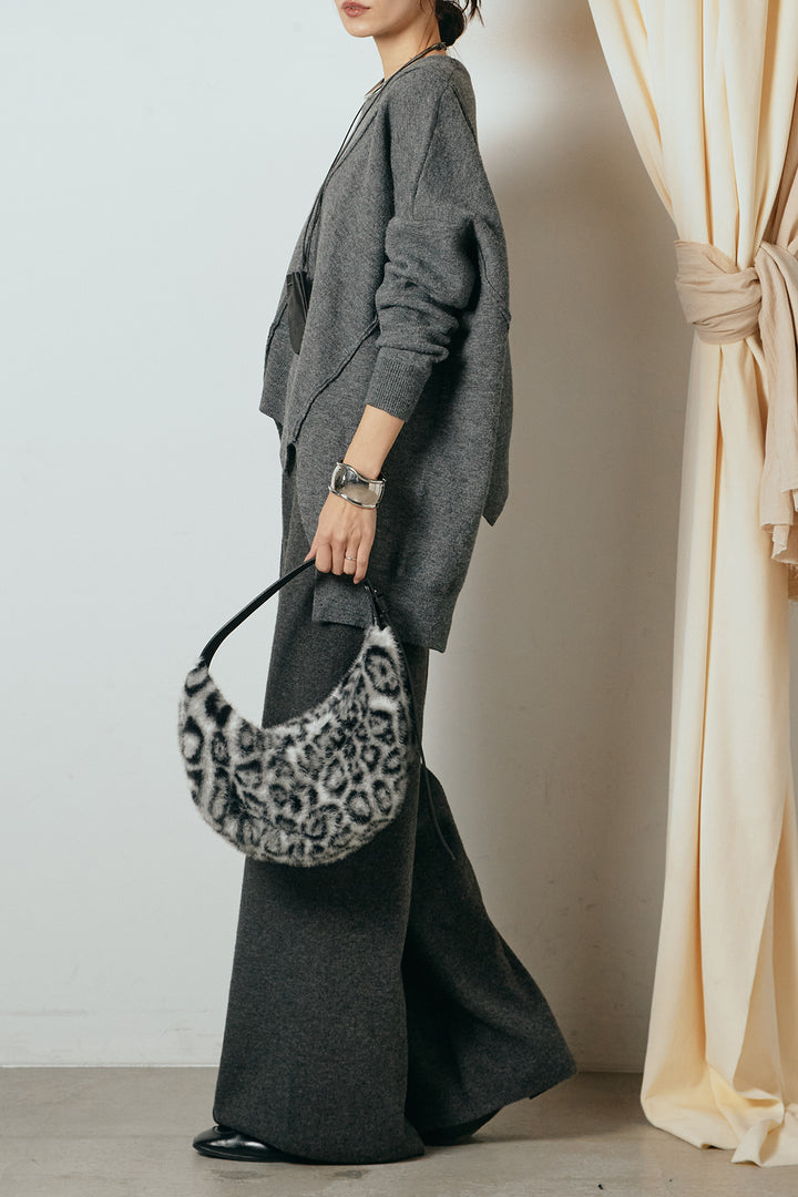 【着回しセット】[SET]アシンメトリーデザインニットトップス+センターラインニットパンツ+フラワー刺繍ワイドスカート(3set)