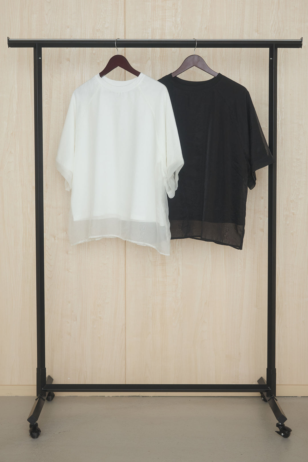 【着回しセット】[SET]オーガンジー重ねBIGTシャツ+オーガンジー重ねBIGTシャツ(2set)