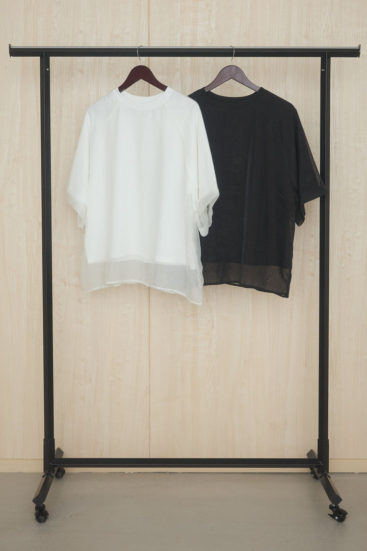 【着回しセット】[SET]オーガンジー重ねBIGTシャツ+オーガンジー重ねBIGTシャツ(2set)