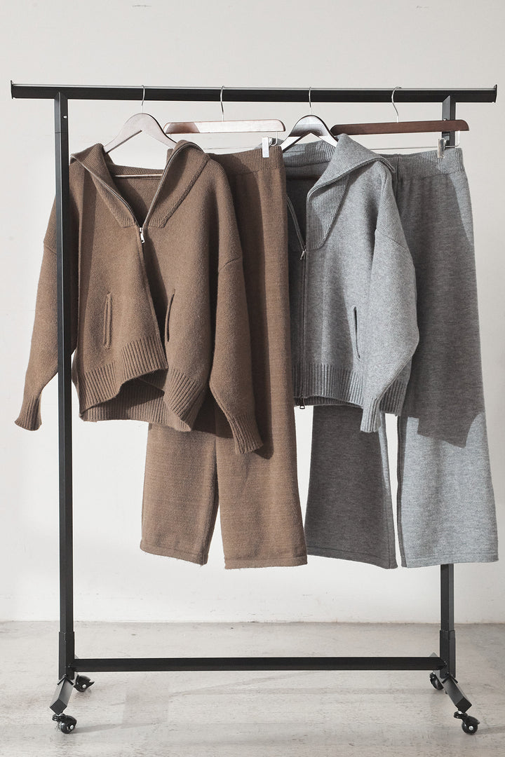 【着回しセット】[SET]ビッグカラーダブルジップニットSETUP+ビッグカラーダブルジップニットSETUP(2set)