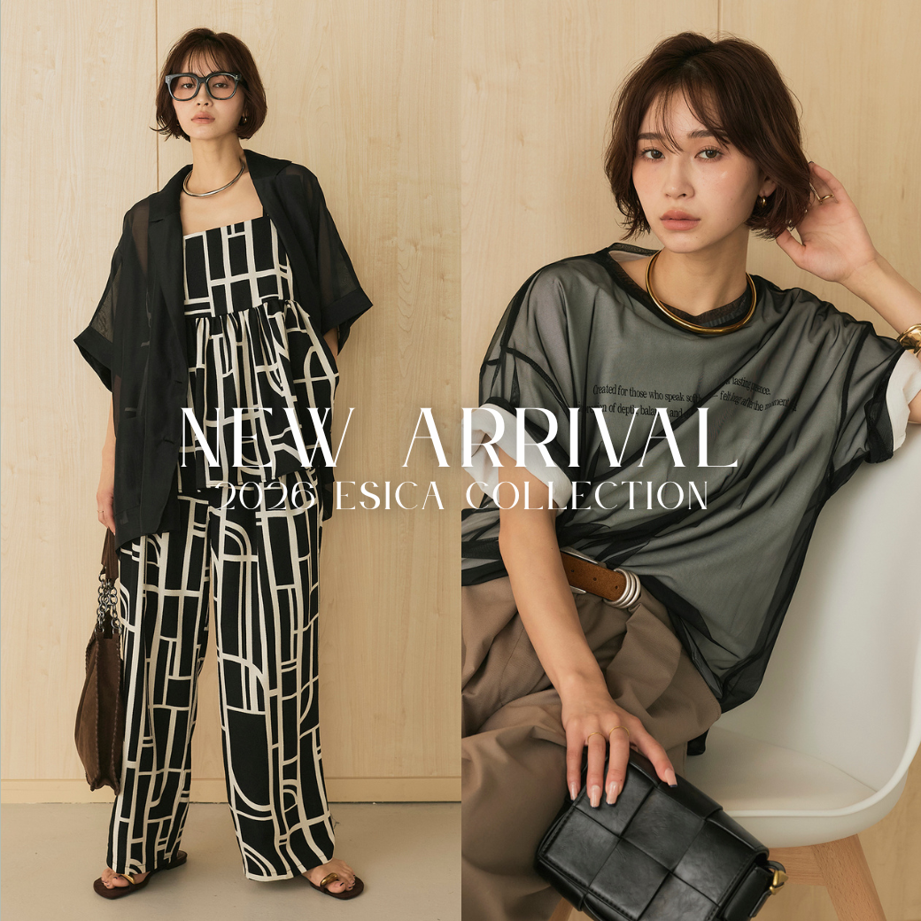 ESICA グレンチェックルーズタックパンツ　2点セット ESICA （エシカ） | 公式/オフィシャルファッション通販サイト