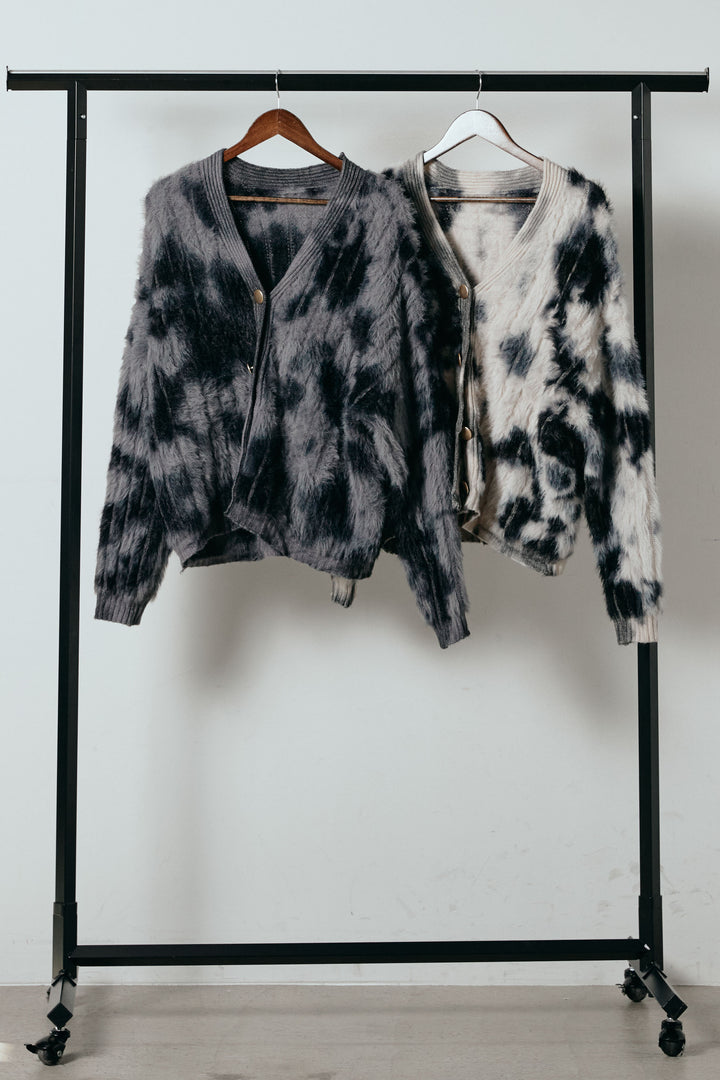【着回しセット】[SET]タイダイ柄シャギーニットカーディガン+タイダイ柄シャギーニットカーディガン(2set)