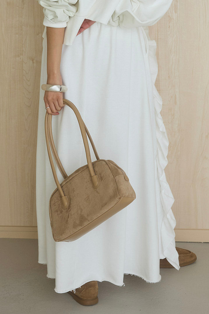 [SET]アームパッチスウェットプルオーバー+ビッグフリルスウェットロングスカート(2set)