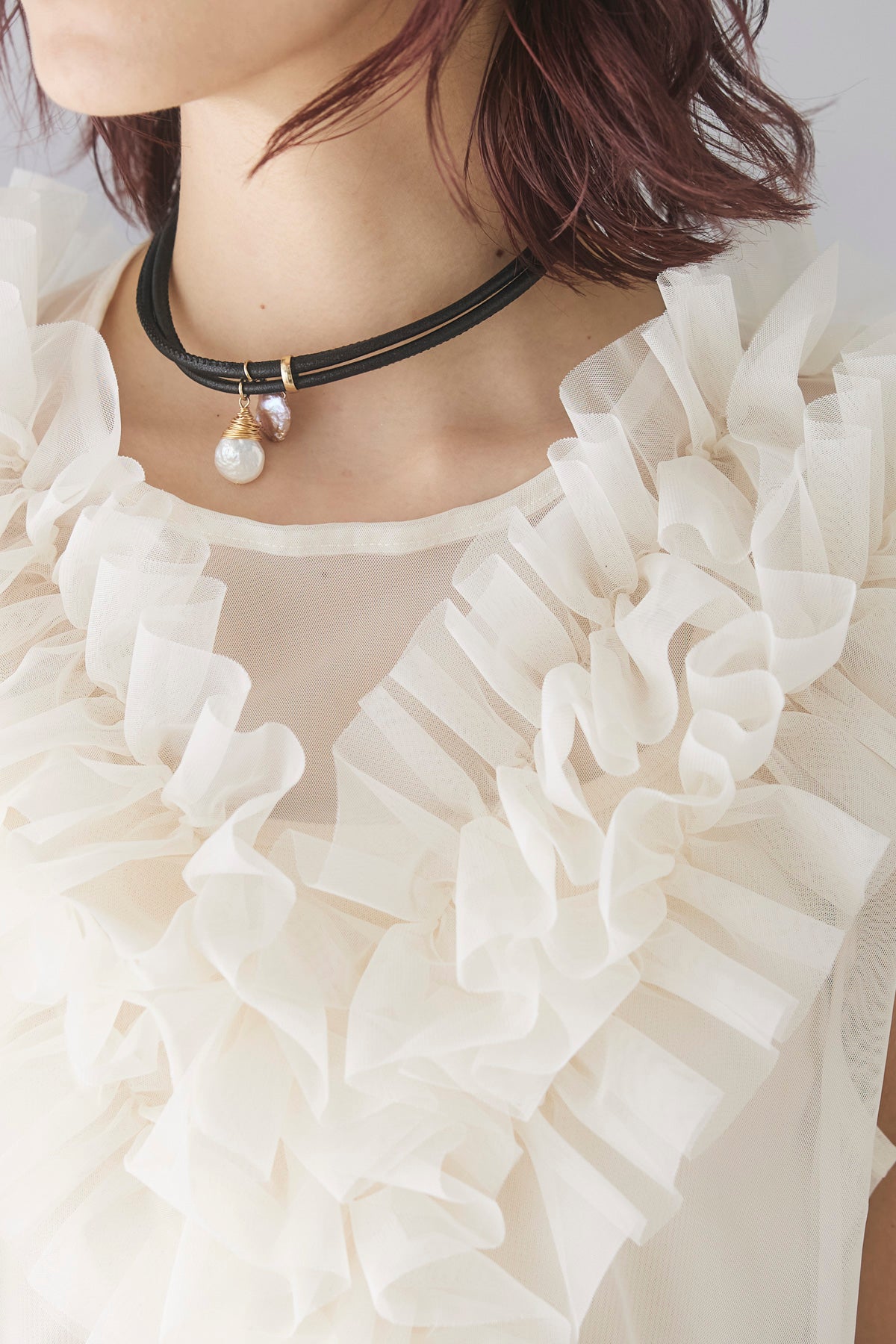 roughlow フリルベスト セール】シアーチュールフリルベスト 498700（ベスト）｜LEPSIM