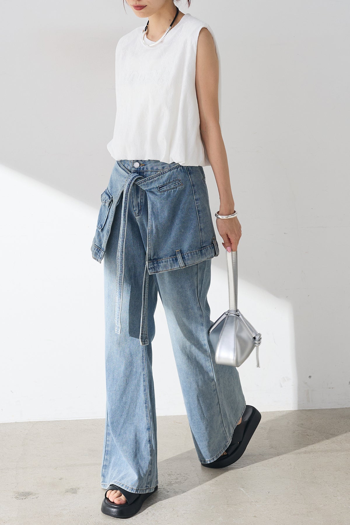 esica レイヤードデニムパンツ レイヤードデニムパンツ – ESICA